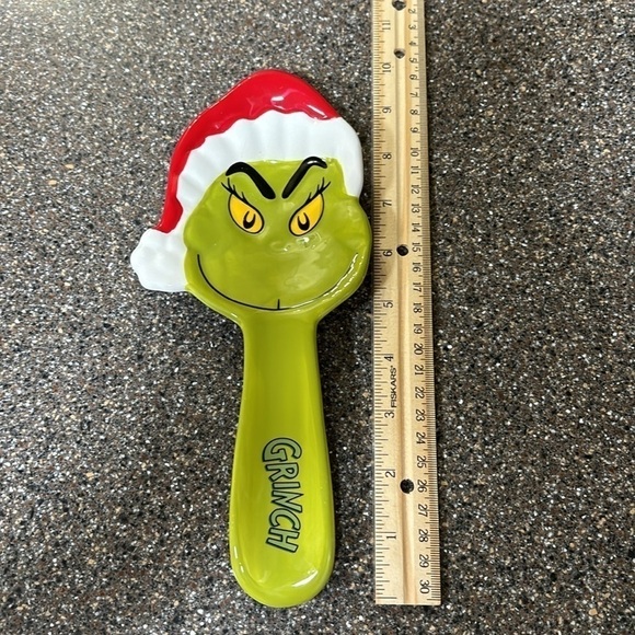 NEW GRINCH IN SANTA HAT CERAMIC SPOON REST - Picture 7 of 8